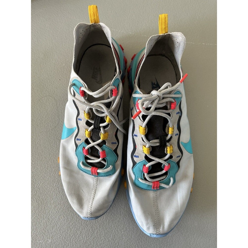 Nike React Element 55 Teal Nebula Sneakers Wolf Grey Sz 12 Mens Athletic Retro